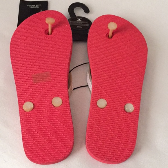 Hype sequins cute sandals Flip flops stripe or banana 🍌 women size S 5-6 new - Picture 4 of 12